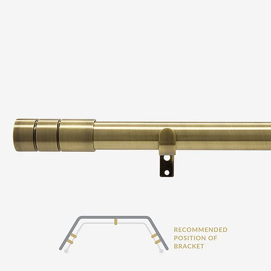 28mm Allure Classic Antique Brass Barrel Eyelet Bay Window pole