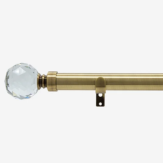 28mm Allure Classic Antique Brass Crystal Eyelet pole