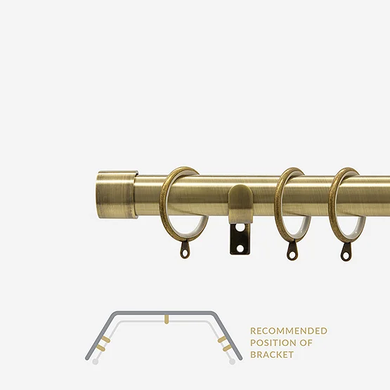 28mm Allure Classic Antique Brass End Cap Bay Window pole