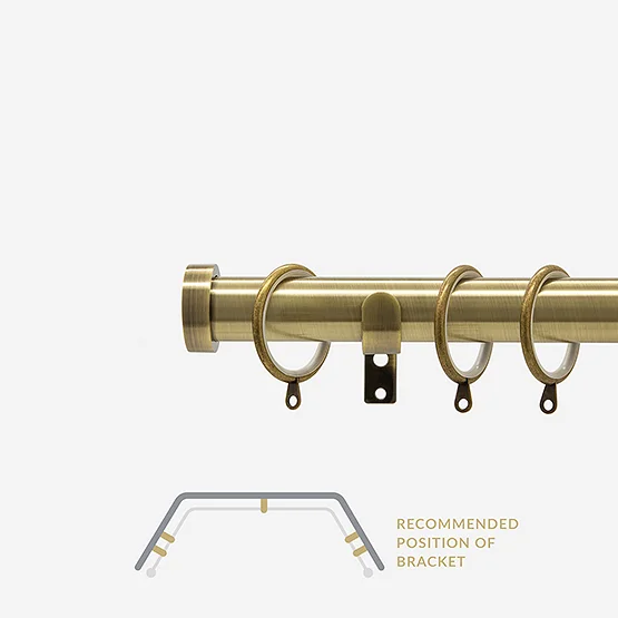 28mm Allure Classic Antique Brass Stud Bay Window pole