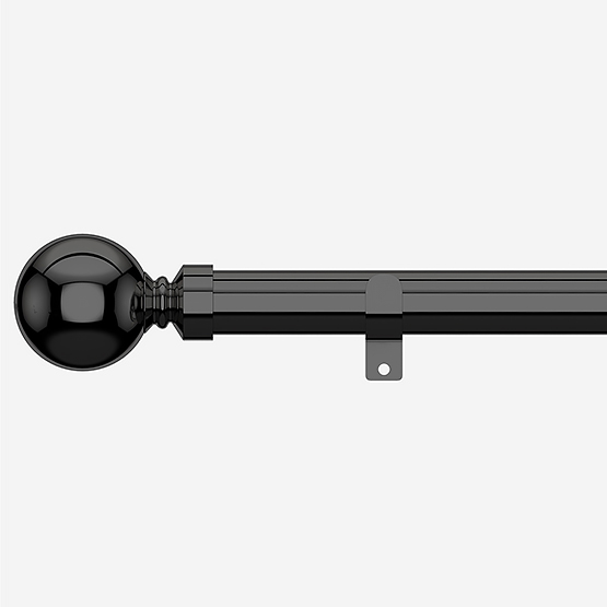 28mm Allure Classic Black Nickel Ball Eyelet Curtain Pole