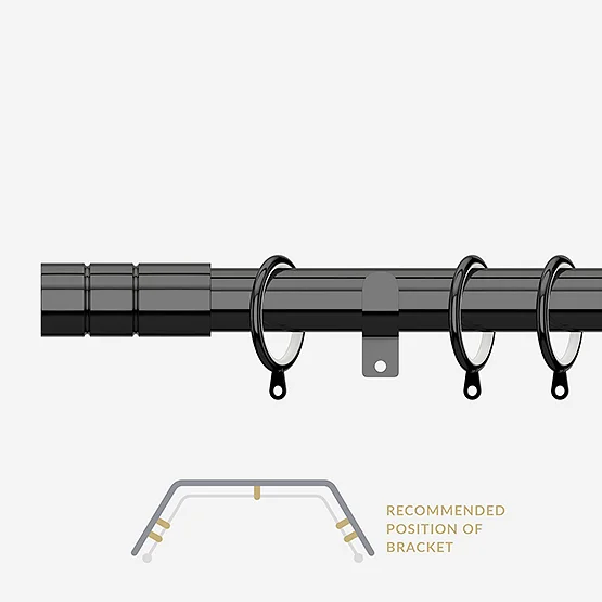 28mm Allure Classic Black Nickel Barrel Bay Window pole