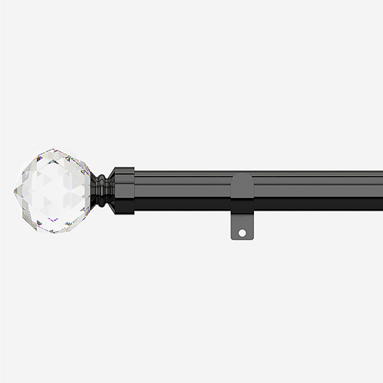 28mm Allure Classic Black Nickel Crystal Eyelet Curtain Pole