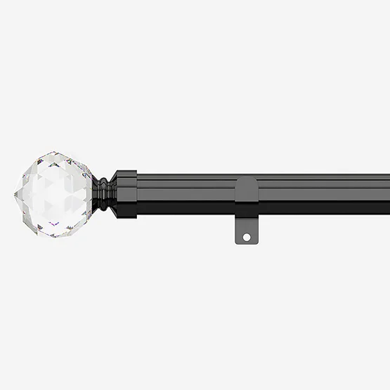 28mm Allure Classic Black Nickel Crystal Eyelet pole