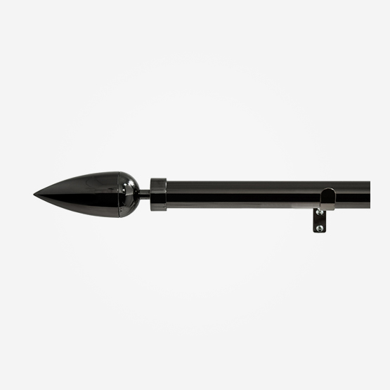 28mm Allure Black Nickel Teardrop Eyelet pole