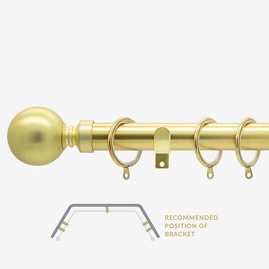 28mm Allure Classic Brushed Gold Ball Bay Window pole