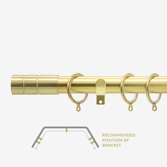 28mm Allure Classic Brushed Gold Barrel Bay Window pole