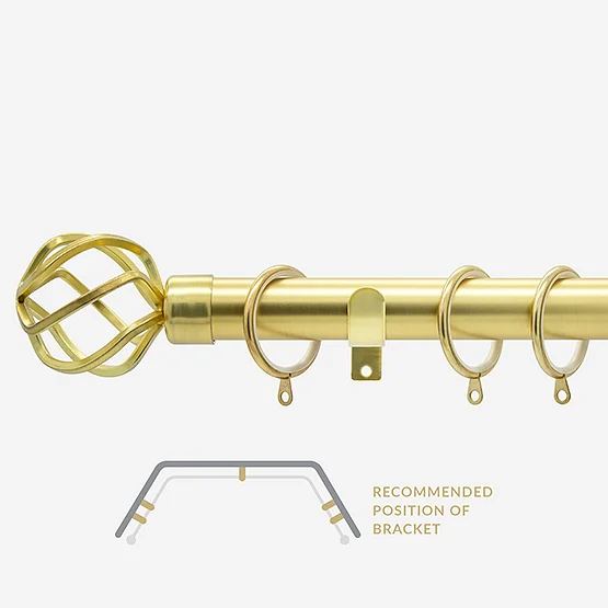 28mm Allure Classic Brushed Gold Cage Bay Window pole