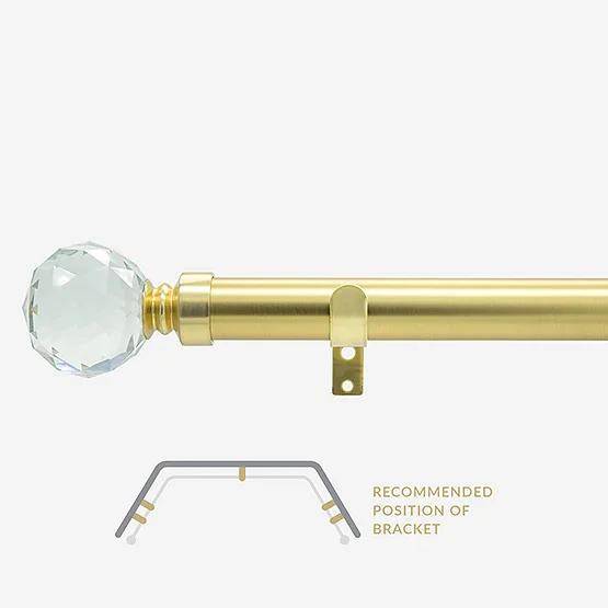 28mm Allure Classic Brushed Gold Crystal Bay Window Eyelet pole
