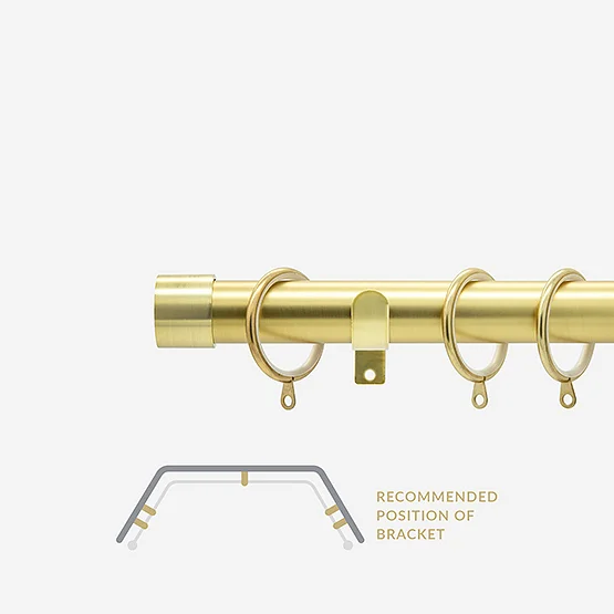 28mm Allure Classic Brushed Gold End Cap Bay Window pole