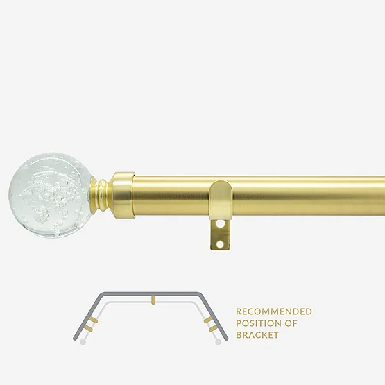 28mm Allure Classic Brushed Gold Glass Bubbles Bay Window Eyelet pole