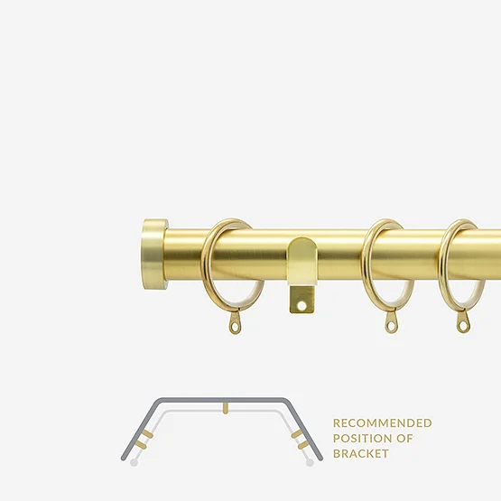 28mm Allure Classic Brushed Gold Stud Bay Window pole