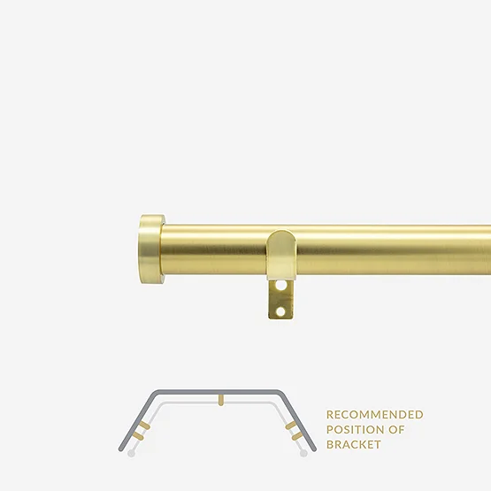 28mm Allure Classic Brushed Gold Stud Eyelet Bay Window pole