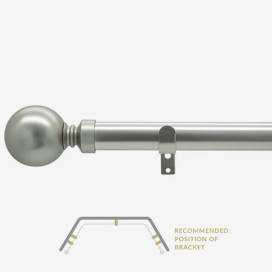 28mm Allure Classic Brushed Steel Ball Bay Window Eyelet pole