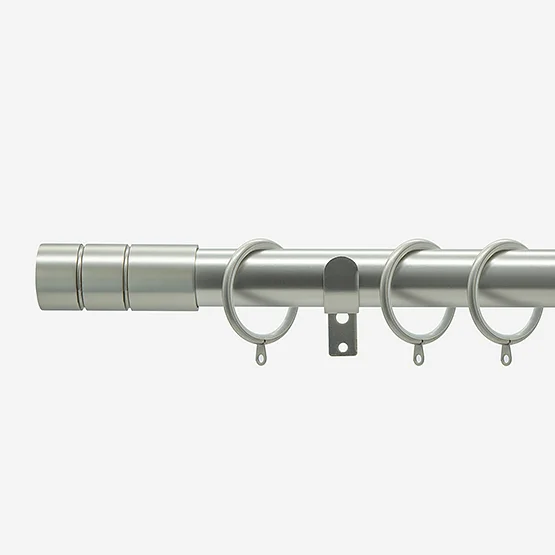 28mm Allure Classic Brushed Steel Barrel pole