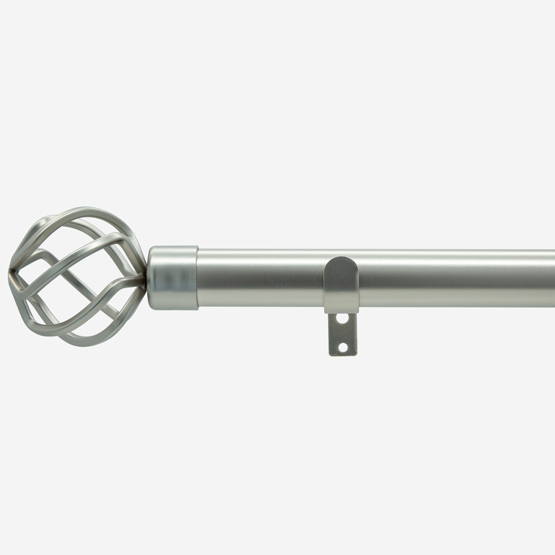 28mm Classic Brushed Steel Cage Eyelet Curtain Pole