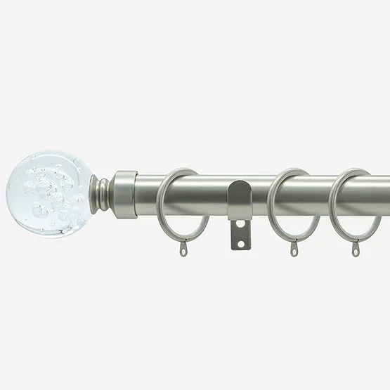 28mm Allure Classic Brushed Steel Glass Bubbles pole