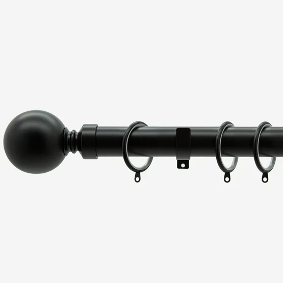 28mm Allure Classic Matt Black Ball pole