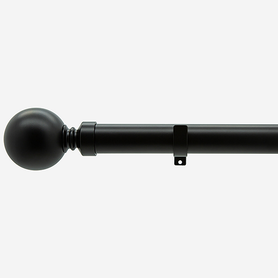 28mm Allure Classic Matt Black Ball Eyelet Curtain Pole