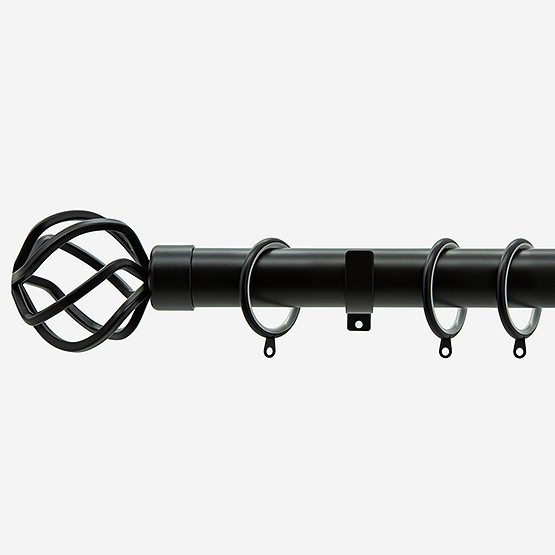28mm Allure Classic Matt Black Cage Curtain Pole
