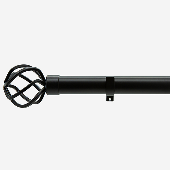 28mm Allure Classic Matt Black Cage Eyelet Curtain Pole