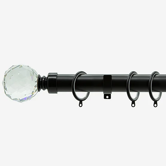 28mm Allure Classic Matt Black Crystal pole