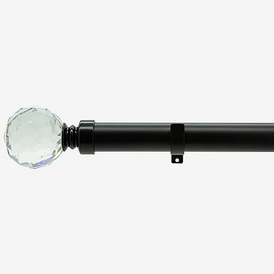 28mm Allure Matt Black Crystal Eyelet pole