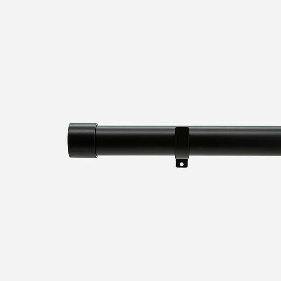 28mm Allure Classic Matt Black End Cap Eyelet Curtain Pole
