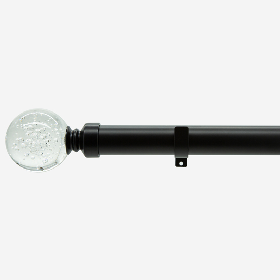 28mm Allure Matt Black Glass Bubbles Eyelet pole