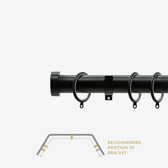 28mm Allure Classic Matt Black Stud Bay Window pole