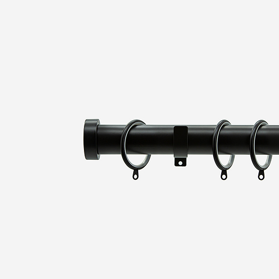 28mm Classic Matt Black Stud Curtain Pole Curtain Pole