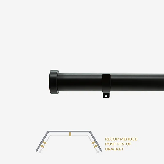 28mm Allure Classic Matt Black Stud Eyelet Bay Window pole