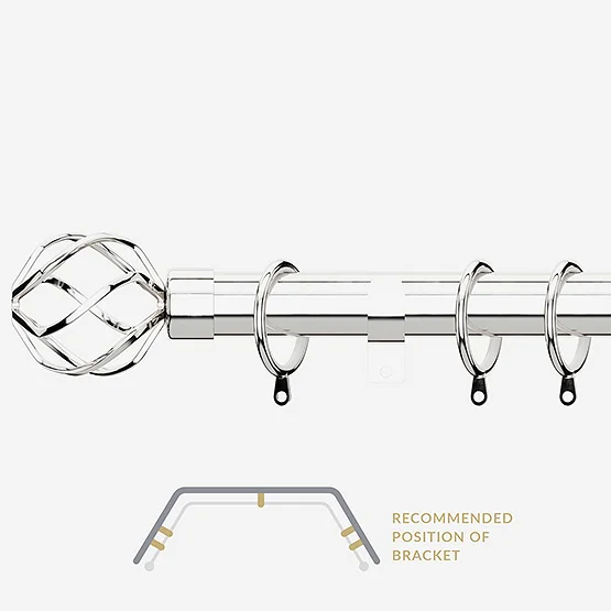 28mm Allure Classic Polished Chrome Cage Bay Window pole