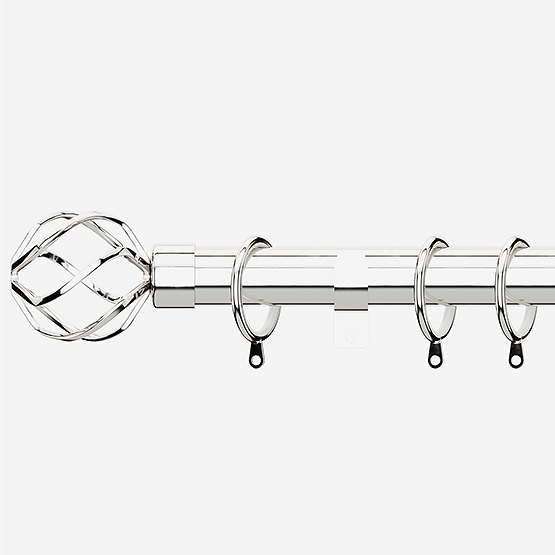 28mm Allure Classic Polished Chrome Cage Curtain Pole