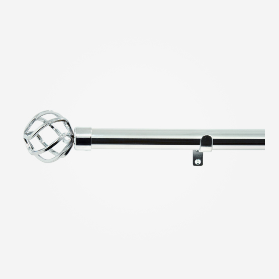 28mm Allure Classic Polished Chrome Cage Eyelet Curtain Pole
