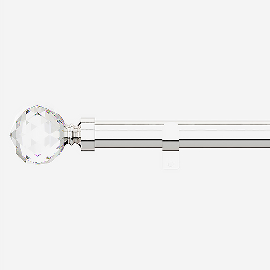 28mm Allure Classic Polished Chrome Crystal Eyelet Curtain Pole