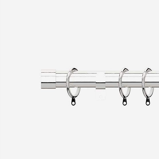 28mm Allure Classic Polished Chrome End Cap Curtain Pole
