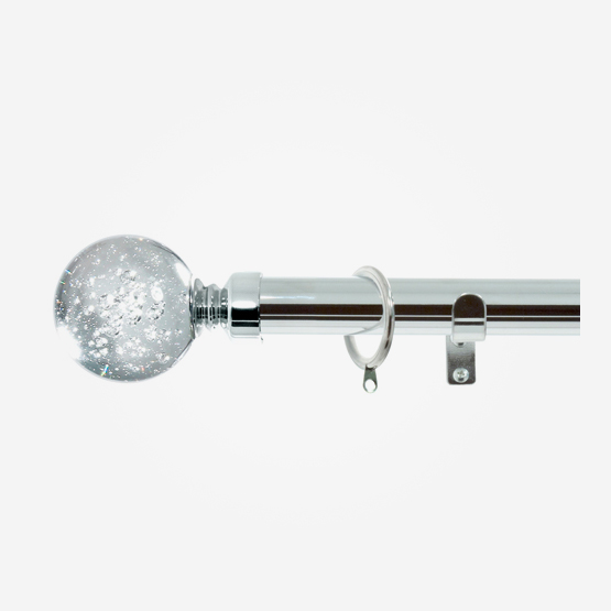 28mm Allure Classic Polished Chrome Glass Bubbles pole