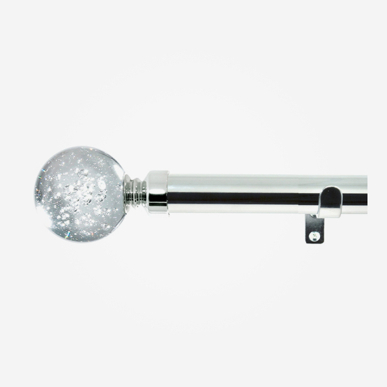 28mm Allure Classic Polished Chrome Glass Bubbles Eyelet pole