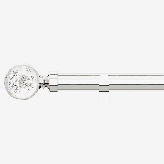 28mm Allure Classic Polished Chrome Glass Bubbles Eyelet pole