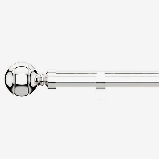 28mm Allure Classic Polished Chrome Ribbed Ball Eyelet pole