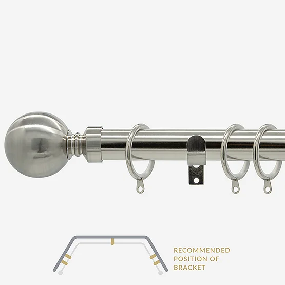 28mm Allure Classic Stainless Steel Effect Ball Bay Window pole