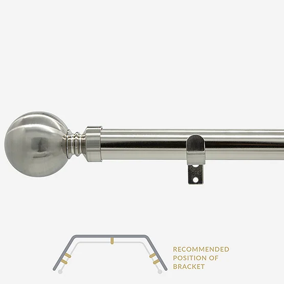 28mm Allure Classic Stainless Steel Effect Ball Eyelet Bay Window pole