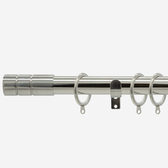 28mm Allure Classic Stainless Steel Effect Barrel Curtain Pole