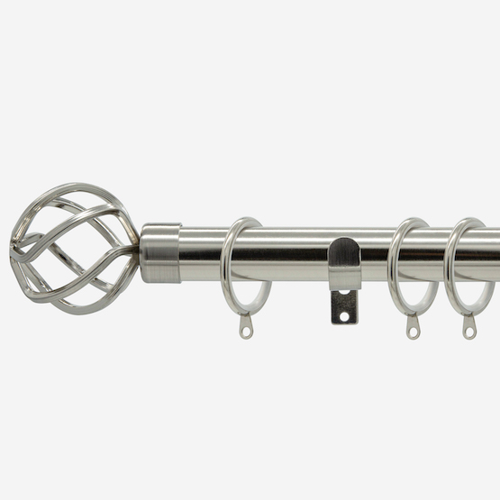 28mm Allure Classic Stainless Steel Effect Cage Curtain Pole