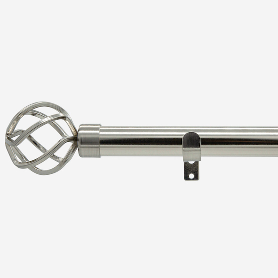 28mm Allure Classic Stainless Steel Effect Cage Eyelet Curtain Pole