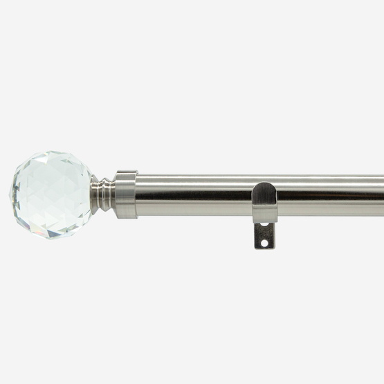 28mm Allure Classic Stainless Steel Effect Crystal Eyelet Curtain Pole