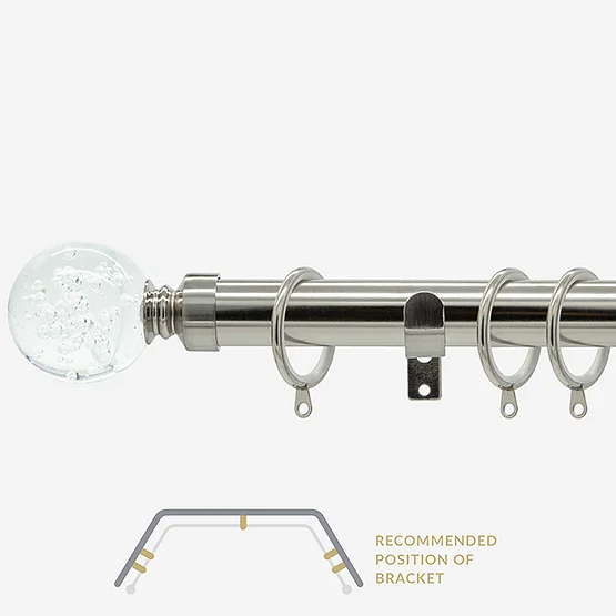 28mm Allure Classic Stainless Steel Effect Glass Bubbles Bay Window pole