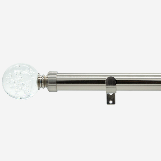 28mm Allure Classic Stainless Steel Effect Glass Bubbles Eyelet pole