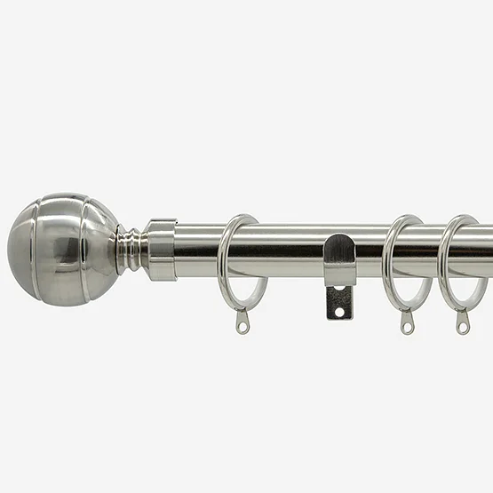 28mm Allure Classic Stainless Steel Effect Ribbed Ball pole